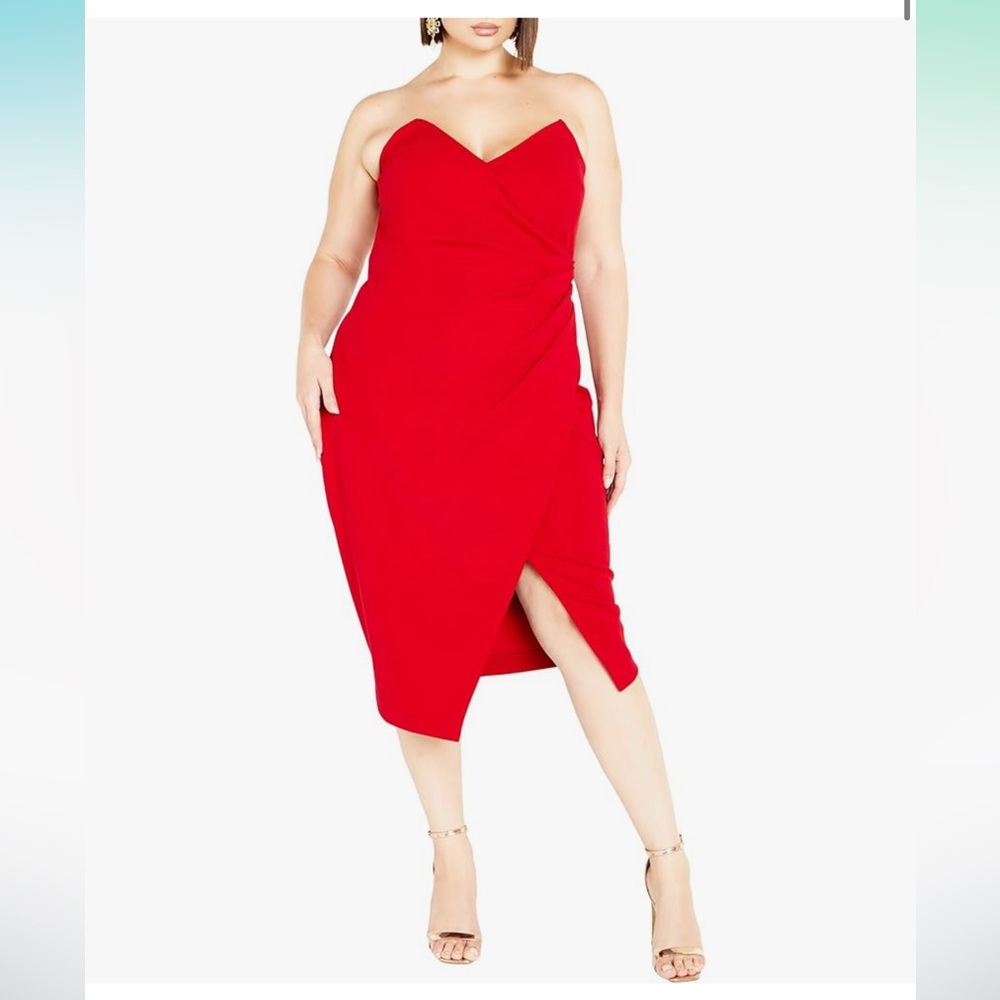 City Chic Red Strapless Luisa Dress size 20